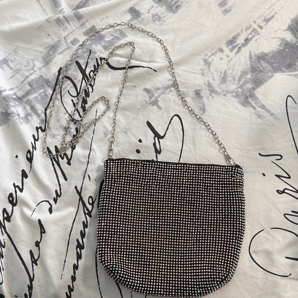 Elegant Black and Silver Chain Bag